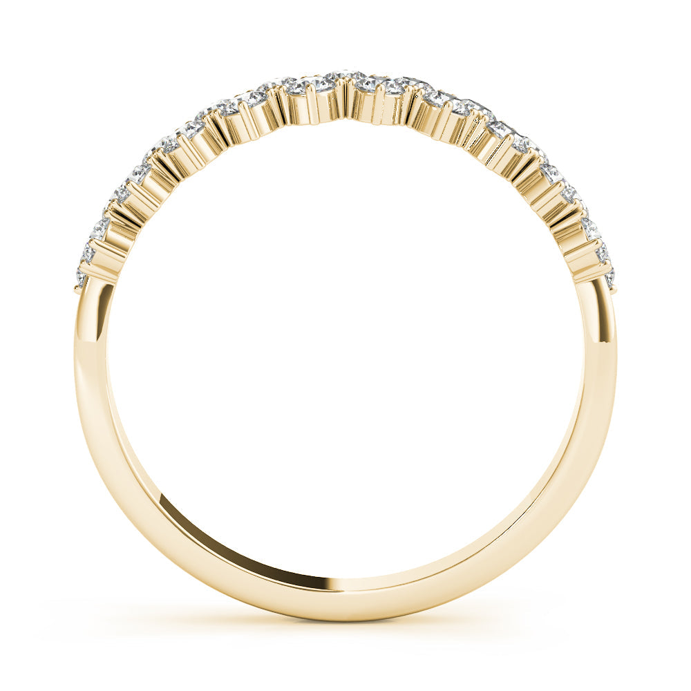 2-Row Prong Set Half Eternity Ring in Gold & Platinum