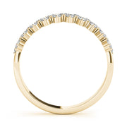 2-Row Prong Set Half Eternity Ring in Gold & Platinum