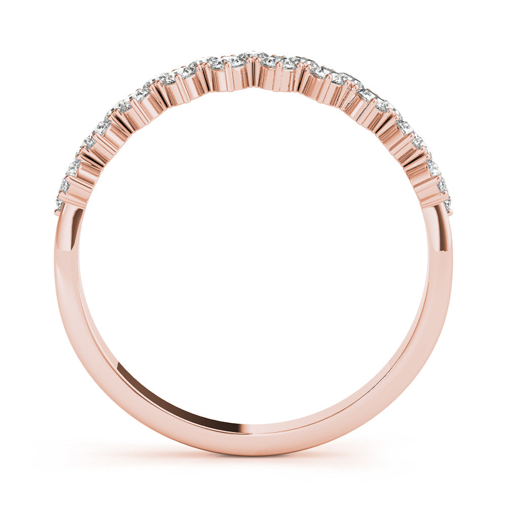 2-Row Prong Set Half Eternity Ring in Gold & Platinum