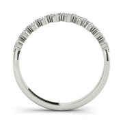 2-Row Prong Set Half Eternity Ring in Gold & Platinum