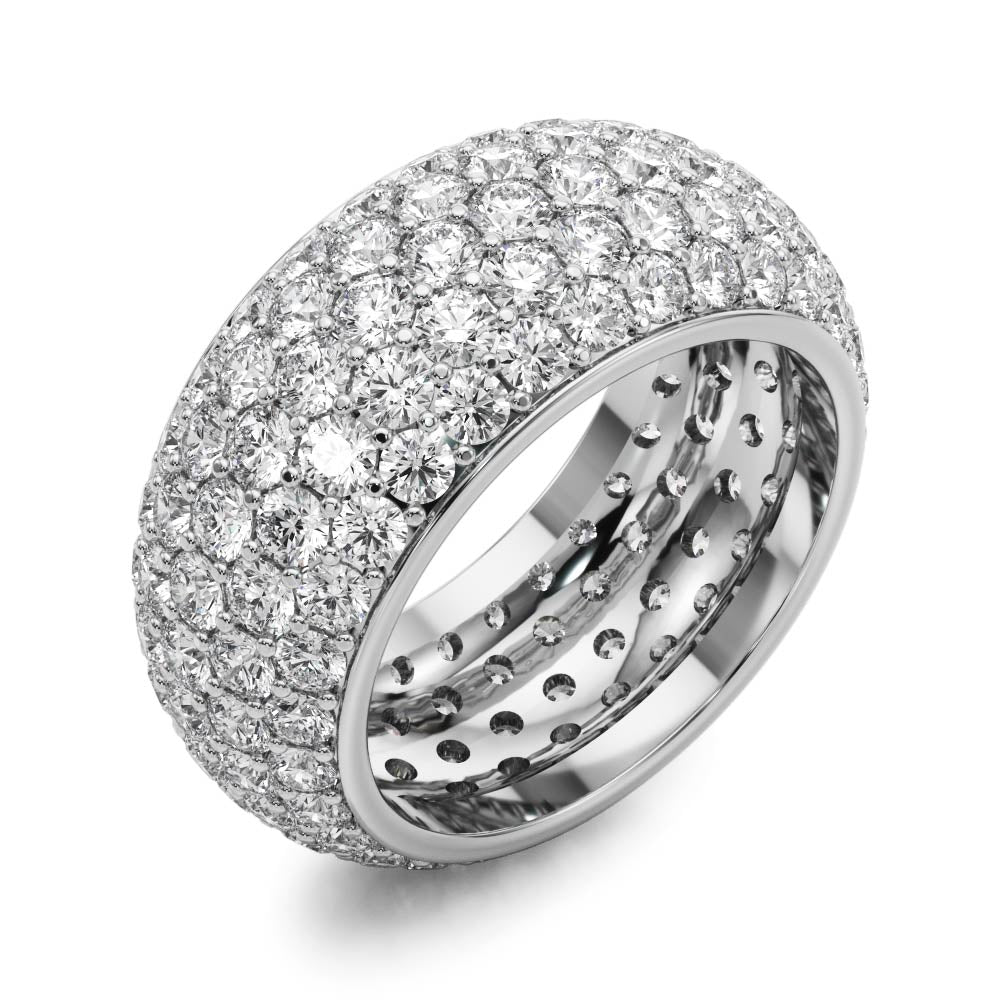 5 Row Full Eternity Ring in Gold & Platinum