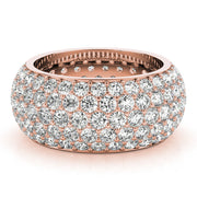 5 Row Full Eternity Ring in Gold & Platinum