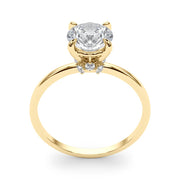 Sculpted Sidestone Round Diamond Engagement Ring in 10K/14K gold and platinum with certified lab-grown or natural diamonds