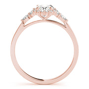 Couture Sidestone Oval Diamond Engagement Ring in 10K/14K gold and platinum with certified lab-grown or natural diamonds