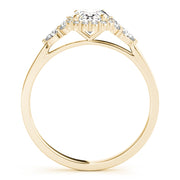 Couture Sidestone Oval Diamond Engagement Ring in 10K/14K gold and platinum with certified lab-grown or natural diamonds