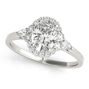Couture Sidestone Oval Diamond Engagement Ring in 10K/14K gold and platinum with certified lab-grown or natural diamonds