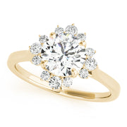 Cherished For Center Round Diamond Engagement Ring in 10K/14K gold and platinum with certified lab-grown or natural diamonds