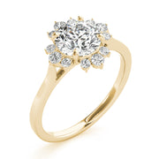Cherished For Center Round Diamond Engagement Ring in 10K/14K gold and platinum with certified lab-grown or natural diamonds