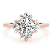 Cherished For Center Round Diamond Engagement Ring in 10K/14K gold and platinum with certified lab-grown or natural diamonds