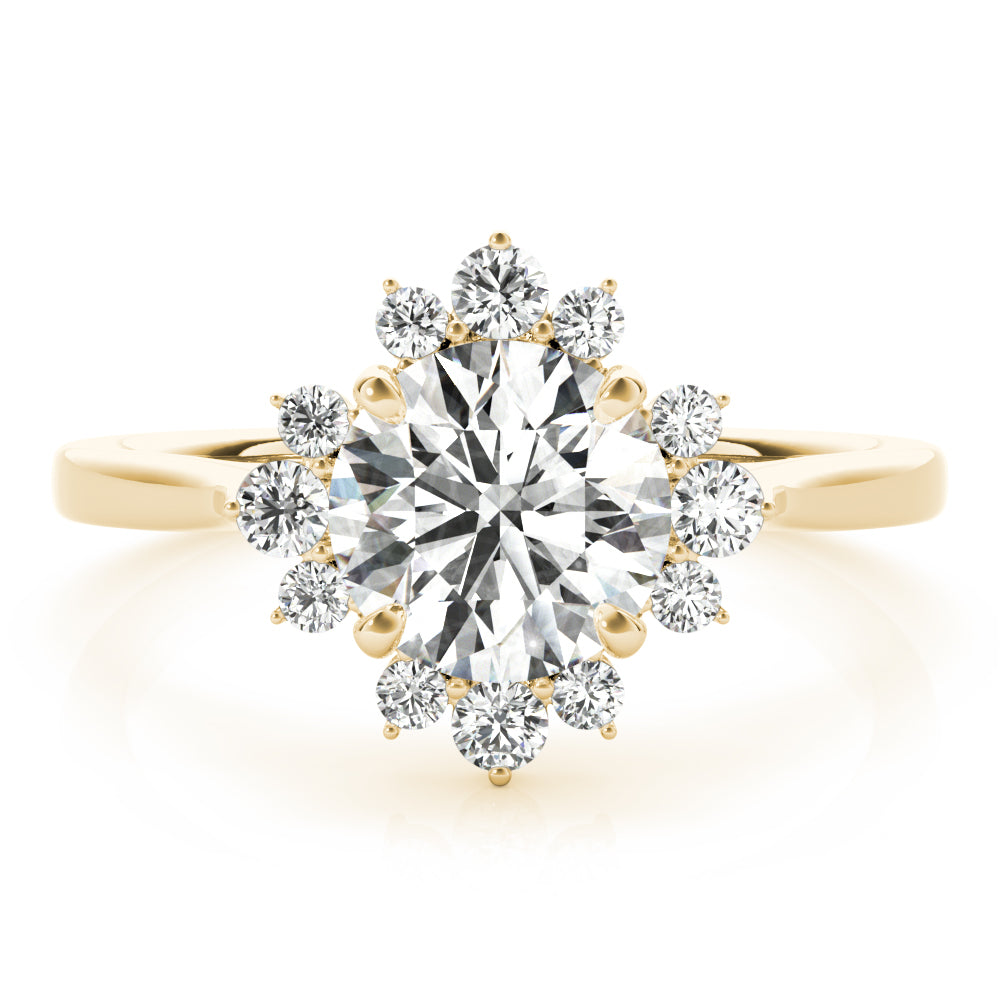 Cherished For Center Round Diamond Engagement Ring in 10K/14K gold and platinum with certified lab-grown or natural diamonds