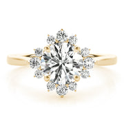 Cherished For Center Round Diamond Engagement Ring in 10K/14K gold and platinum with certified lab-grown or natural diamonds
