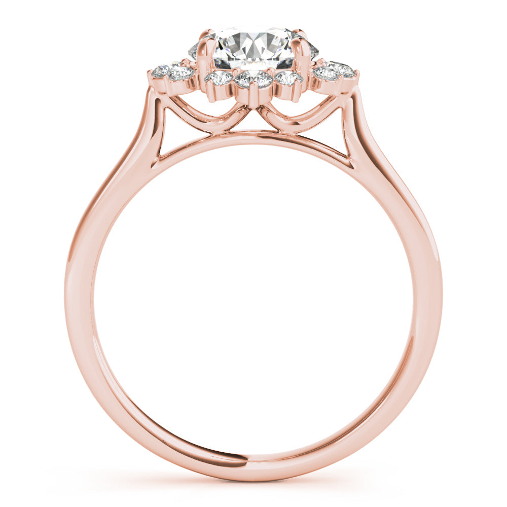 Cherished For Center Round Diamond Engagement Ring in 10K/14K gold and platinum with certified lab-grown or natural diamonds