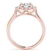 Cherished For Center Round Diamond Engagement Ring in 10K/14K gold and platinum with certified lab-grown or natural diamonds