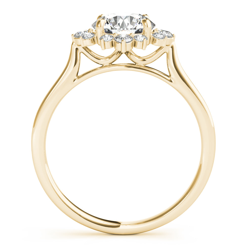 Cherished For Center Round Diamond Engagement Ring in 10K/14K gold and platinum with certified lab-grown or natural diamonds