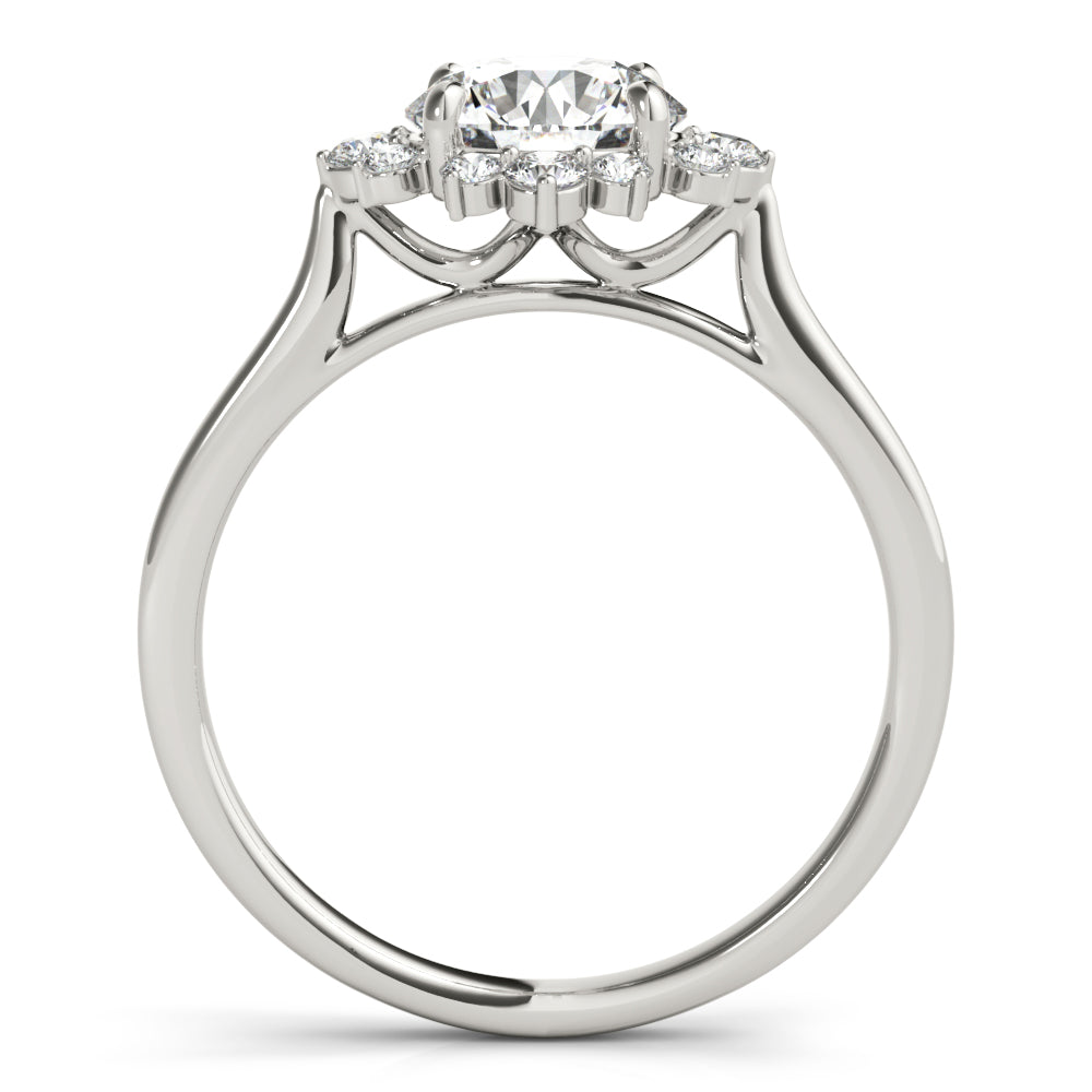 Cherished For Center Round Diamond Engagement Ring in 10K/14K gold and platinum with certified lab-grown or natural diamonds