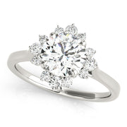 Cherished For Center Round Diamond Engagement Ring in 10K/14K gold and platinum with certified lab-grown or natural diamonds