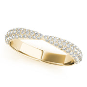 Multirow Pavé Half Eternity Ring in 10K/14K gold and platinum with certified lab-grown or natural diamonds