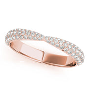 Multirow PavÃ£Â© Half Eternity Ring in Gold & Platinum