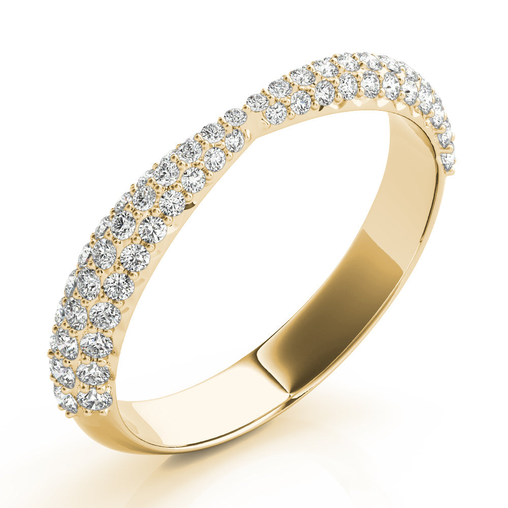 Multirow PavÃ£Â© Half Eternity Ring in Gold & Platinum