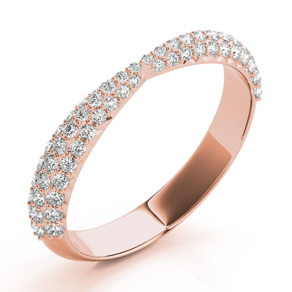 Multirow PavÃ£Â© Half Eternity Ring in Gold & Platinum