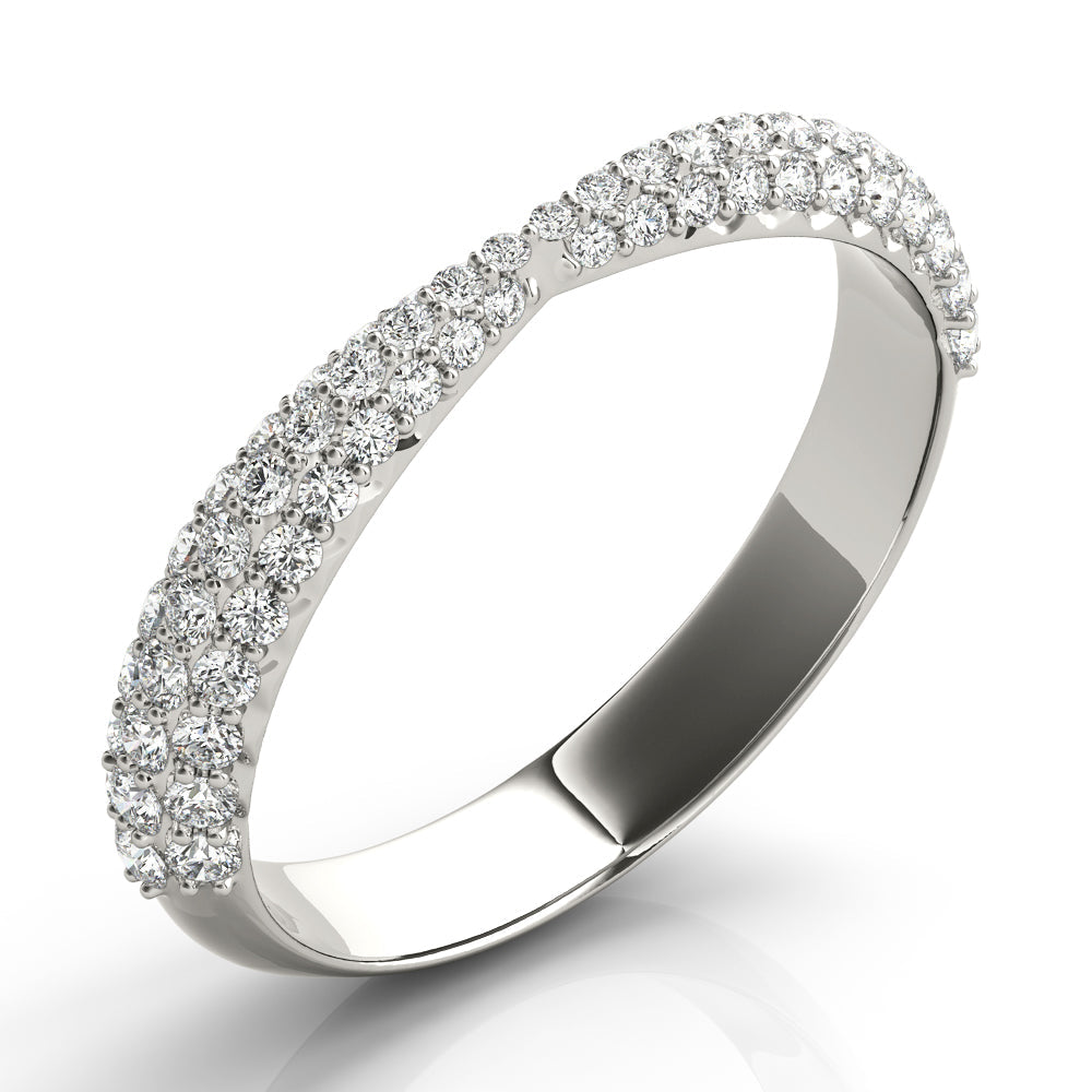 Multirow PavÃ£Â© Half Eternity Ring in Gold & Platinum