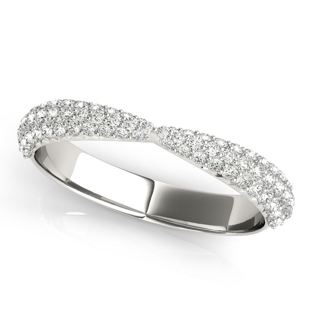 Multirow PavÃ£Â© Half Eternity Ring in Gold & Platinum