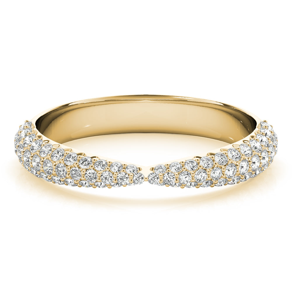 Multirow PavÃ£Â© Half Eternity Ring in Gold & Platinum