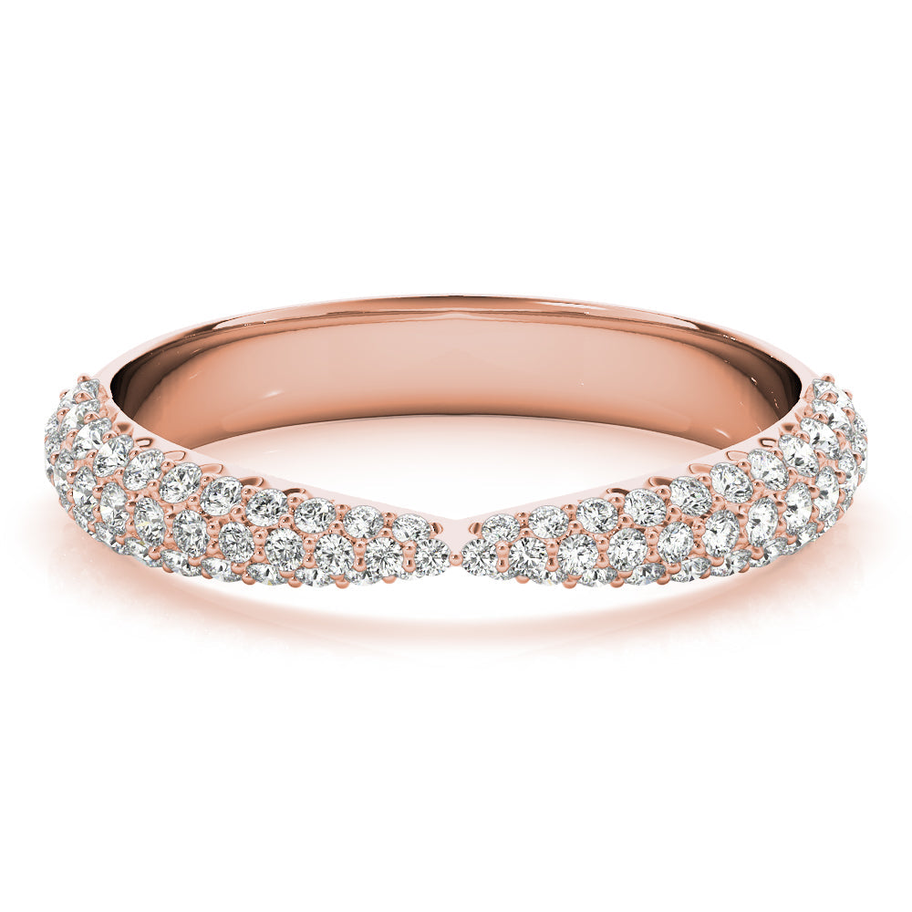Multirow PavÃ£Â© Half Eternity Ring in Gold & Platinum