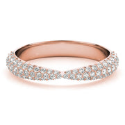 Multirow PavÃ£Â© Half Eternity Ring in Gold & Platinum