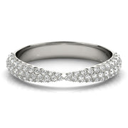 Multirow PavÃ£Â© Half Eternity Ring in Gold & Platinum