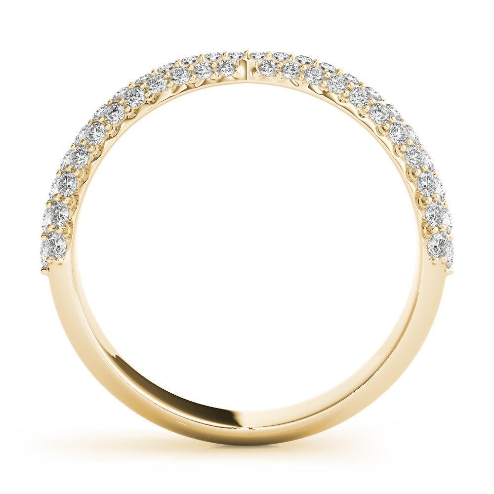 Multirow PavÃ£Â© Half Eternity Ring in Gold & Platinum