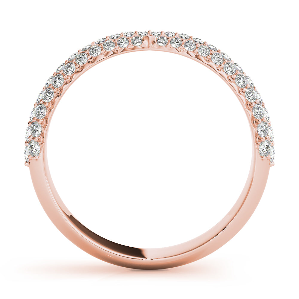 Multirow PavÃ£Â© Half Eternity Ring in Gold & Platinum