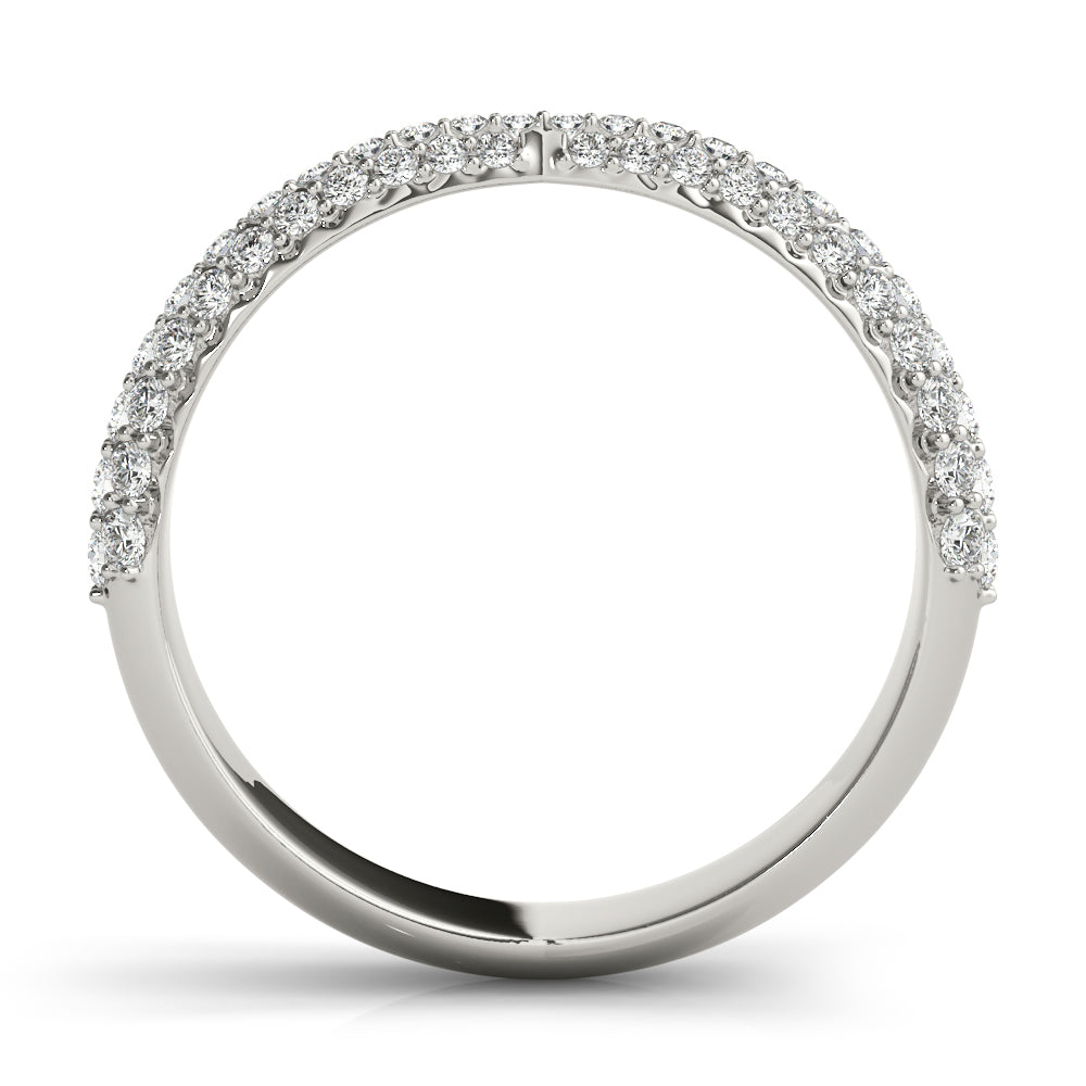 Multirow PavÃ£Â© Half Eternity Ring in Gold & Platinum