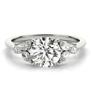 Dazzling Sidestone Round Diamond Engagement Ring in 10K/14K gold and platinum with certified lab-grown or natural diamonds