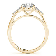 Dazzling Sidestone Round Diamond Engagement Ring in 10K/14K gold and platinum with certified lab-grown or natural diamonds