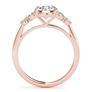 Dazzling Sidestone Round Diamond Engagement Ring in 10K/14K gold and platinum with certified lab-grown or natural diamonds