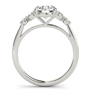 Dazzling Sidestone Round Diamond Engagement Ring in 10K/14K gold and platinum with certified lab-grown or natural diamonds
