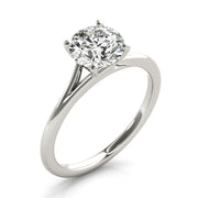 Crowned Solitaire Round Diamond Engagement Ring in 10K/14K gold and platinum with certified lab-grown or natural diamonds