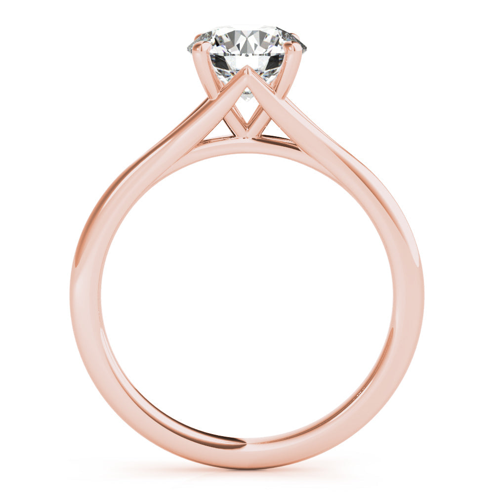 Crowned Solitaire Round Diamond Engagement Ring in 10K/14K gold and platinum with certified lab-grown or natural diamonds