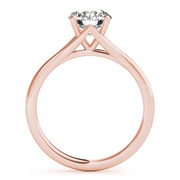 Crowned Solitaire Round Diamond Engagement Ring in 10K/14K gold and platinum with certified lab-grown or natural diamonds