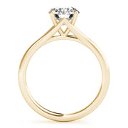 Crowned Solitaire Round Diamond Engagement Ring in 10K/14K gold and platinum with certified lab-grown or natural diamonds