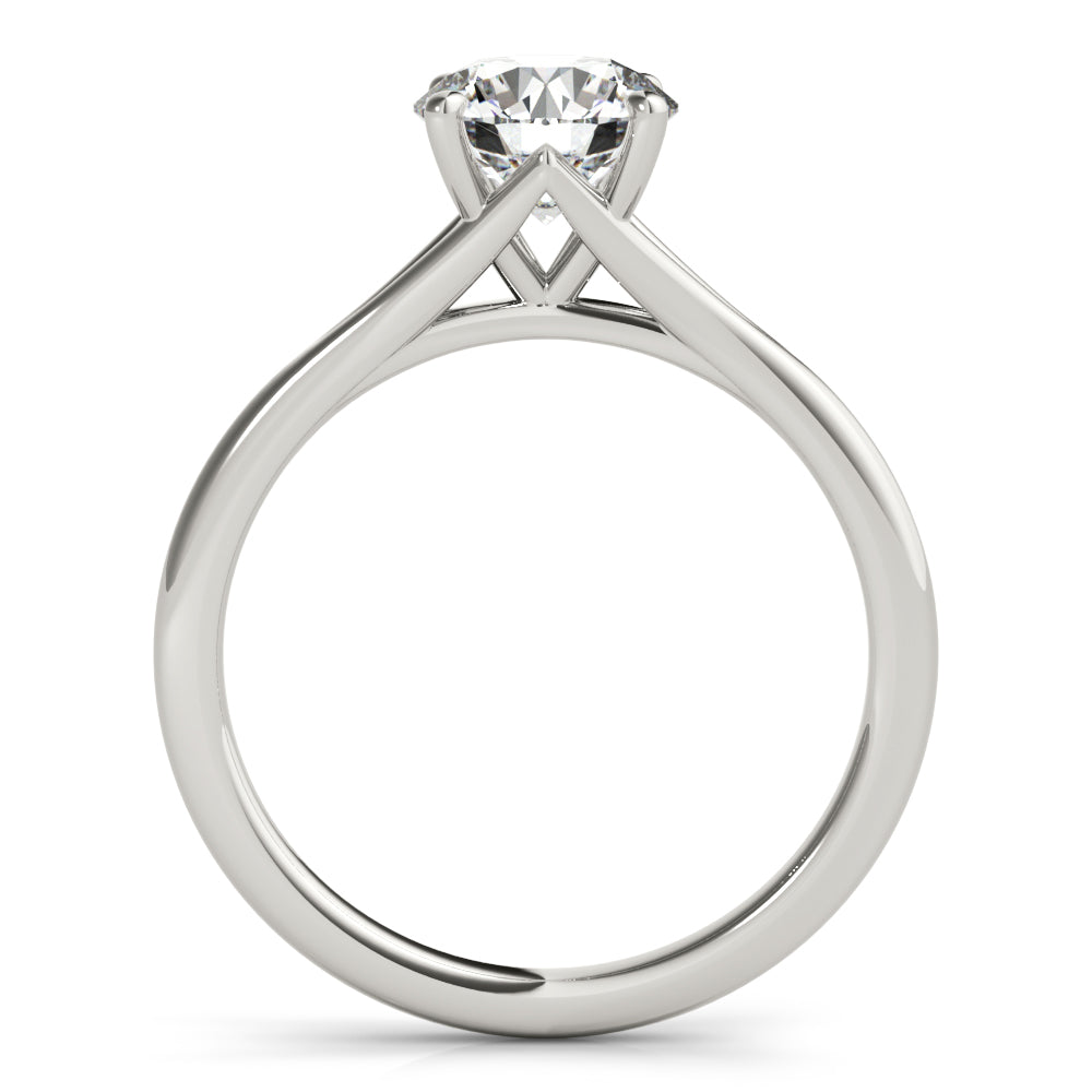 Crowned Solitaire Round Diamond Engagement Ring in 10K/14K gold and platinum with certified lab-grown or natural diamonds