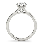 Crowned Solitaire Round Diamond Engagement Ring in 10K/14K gold and platinum with certified lab-grown or natural diamonds