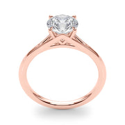 Crowned Solitaire Round Diamond Engagement Ring in 10K/14K gold and platinum with certified lab-grown or natural diamonds