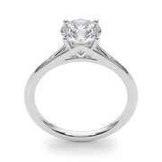 Crowned Solitaire Round Diamond Engagement Ring in 10K/14K gold and platinum with certified lab-grown or natural diamonds