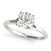 Crowned Solitaire Round Diamond Engagement Ring in 10K/14K gold and platinum with certified lab-grown or natural diamonds