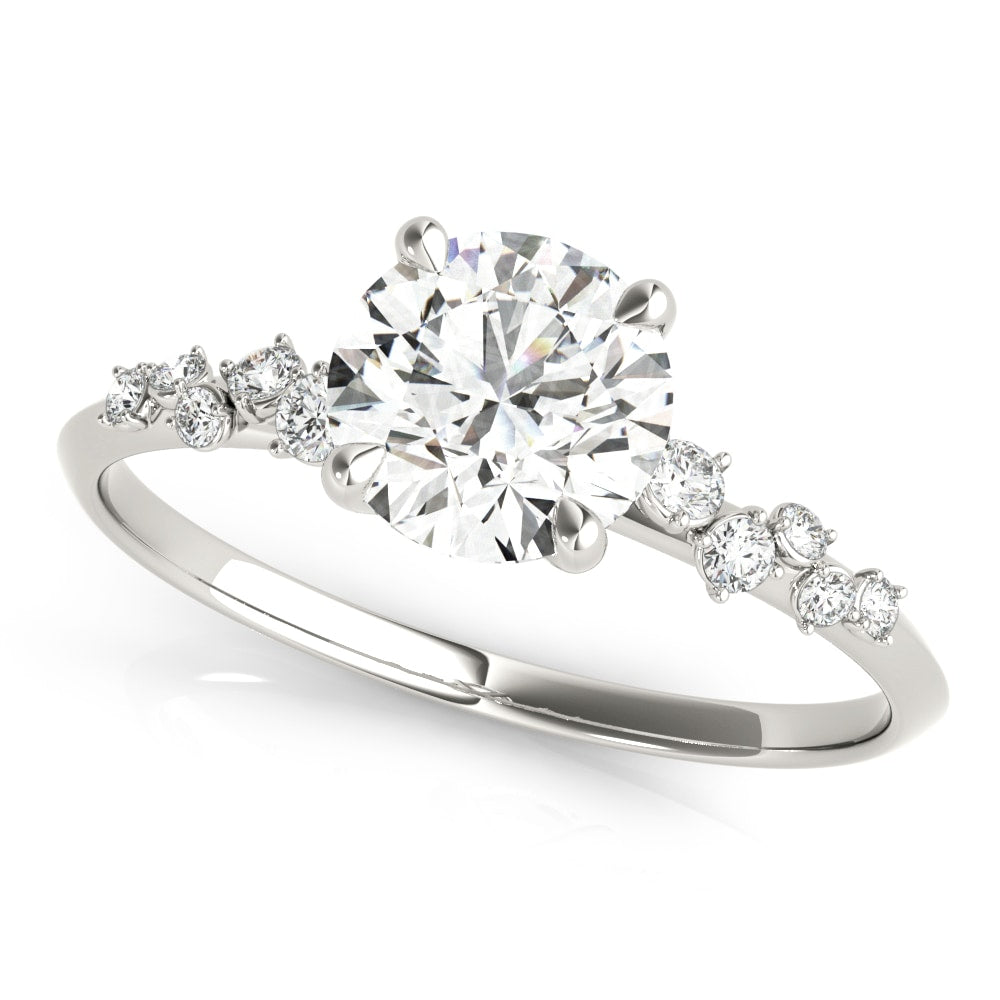 Round Diamond Engagement Ring in 10K/14K gold and platinum with certified lab-grown or natural diamonds