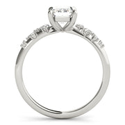 Pristine Cut Center Emerald Diamond Engagement Ring in 10K/14K gold and platinum with certified lab-grown or natural diamonds
