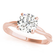 Noble Solitaire Round Diamond Engagement Ring in 10K/14K gold and platinum with certified lab-grown or natural diamonds