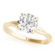 Noble Solitaire Round Diamond Engagement Ring in 10K/14K gold and platinum with certified lab-grown or natural diamonds
